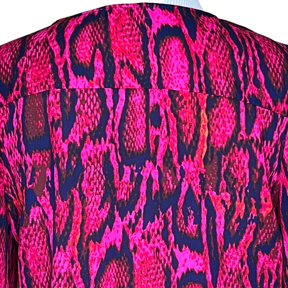 Eighty Six Brand Snake Print Faux Wrap V-Neck Blouse w/ Wide Sleeves Oversized S - Picture 9 of 14